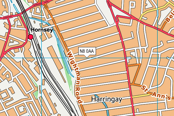 N8 0AA map - OS VectorMap District (Ordnance Survey)