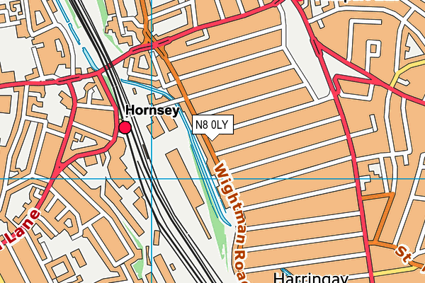 N8 0LY map - OS VectorMap District (Ordnance Survey)