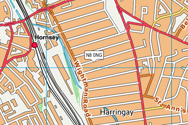 N8 0NG map - OS VectorMap District (Ordnance Survey)