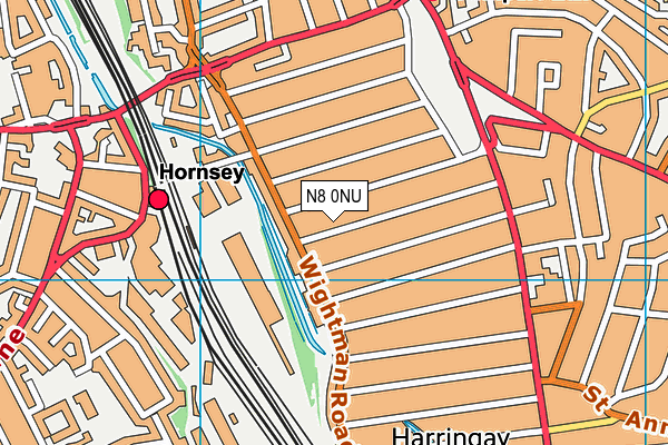 North Harringay Primary School map (N8 0NU) - OS VectorMap District (Ordnance Survey)