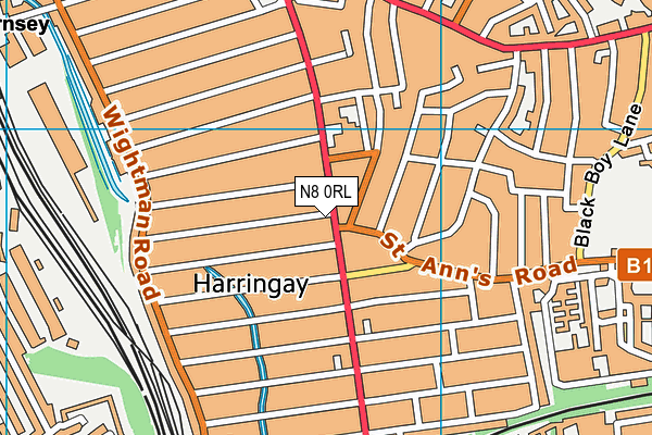 N8 0RL map - OS VectorMap District (Ordnance Survey)