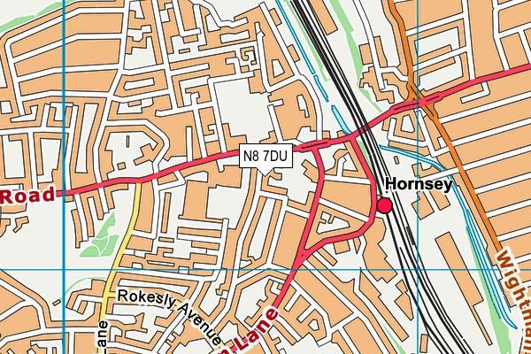 N8 7DU map - OS VectorMap District (Ordnance Survey)