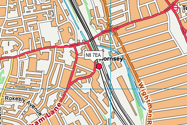 N8 7EA map - OS VectorMap District (Ordnance Survey)