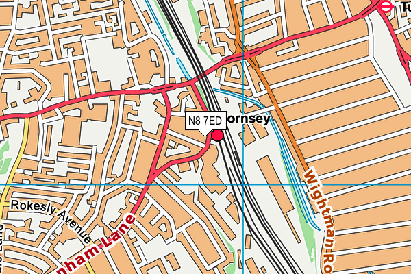 N8 7ED map - OS VectorMap District (Ordnance Survey)