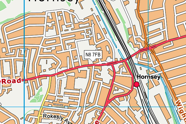 N8 7FB map - OS VectorMap District (Ordnance Survey)