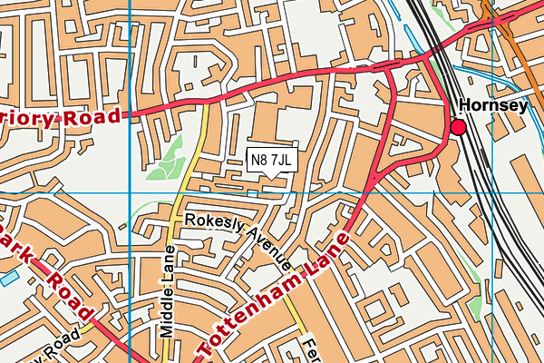 N8 7JL map - OS VectorMap District (Ordnance Survey)