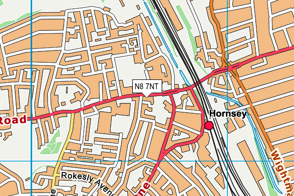 N8 7NT map - OS VectorMap District (Ordnance Survey)