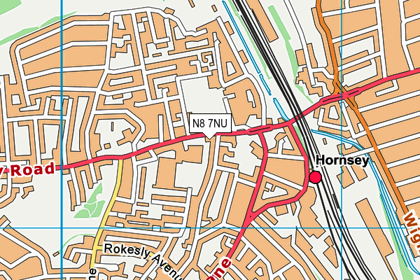 N8 7NU map - OS VectorMap District (Ordnance Survey)