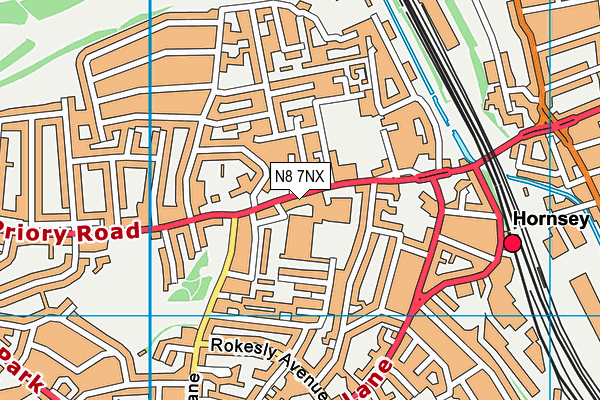 N8 7NX map - OS VectorMap District (Ordnance Survey)