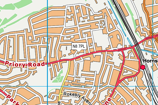 N8 7PL map - OS VectorMap District (Ordnance Survey)