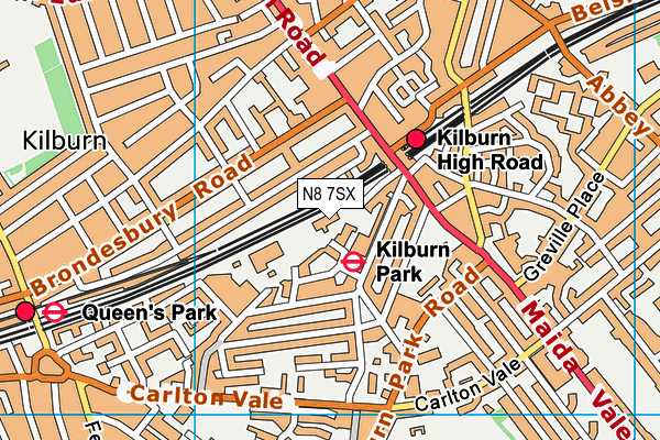 N8 7SX map - OS VectorMap District (Ordnance Survey)