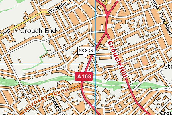 Coleridge Primary School map (N8 8DN) - OS VectorMap District (Ordnance Survey)