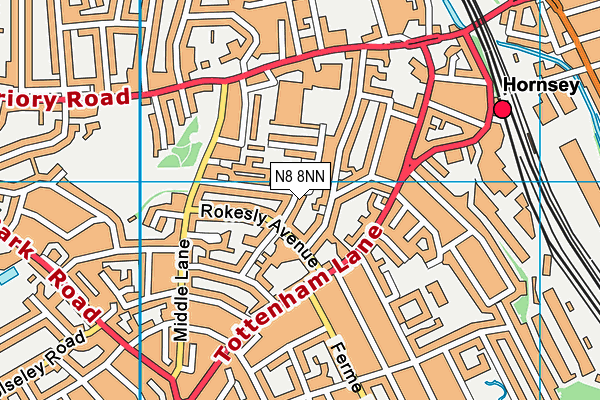 N8 8NN map - OS VectorMap District (Ordnance Survey)