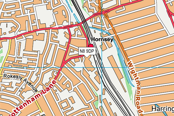 N8 9DP map - OS VectorMap District (Ordnance Survey)