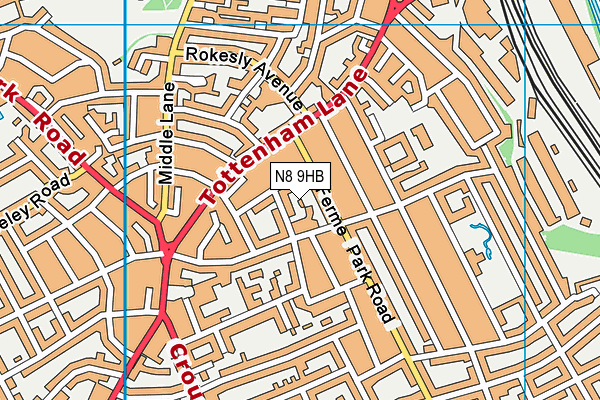 N8 9HB map - OS VectorMap District (Ordnance Survey)