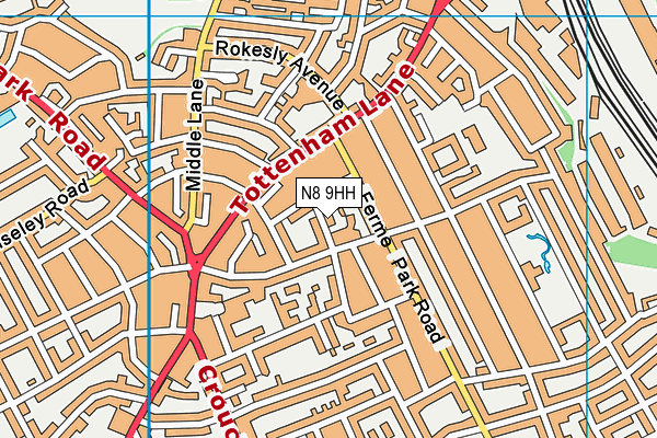 N8 9HH map - OS VectorMap District (Ordnance Survey)