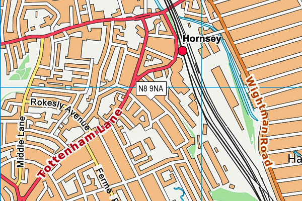 N8 9NA map - OS VectorMap District (Ordnance Survey)