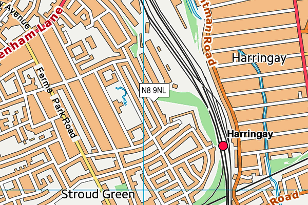 N8 9NL map - OS VectorMap District (Ordnance Survey)