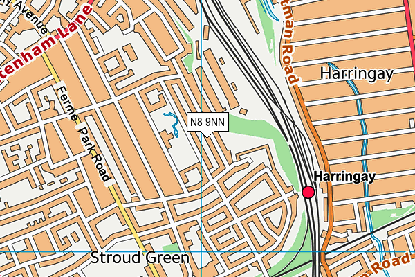 N8 9NN map - OS VectorMap District (Ordnance Survey)