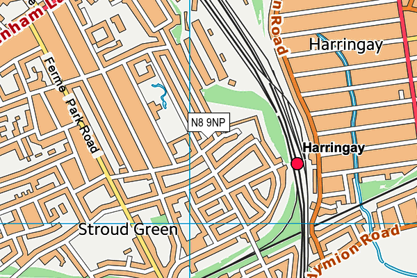 N8 9NP map - OS VectorMap District (Ordnance Survey)