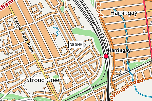 N8 9NR map - OS VectorMap District (Ordnance Survey)