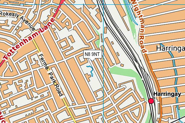 N8 9NT map - OS VectorMap District (Ordnance Survey)