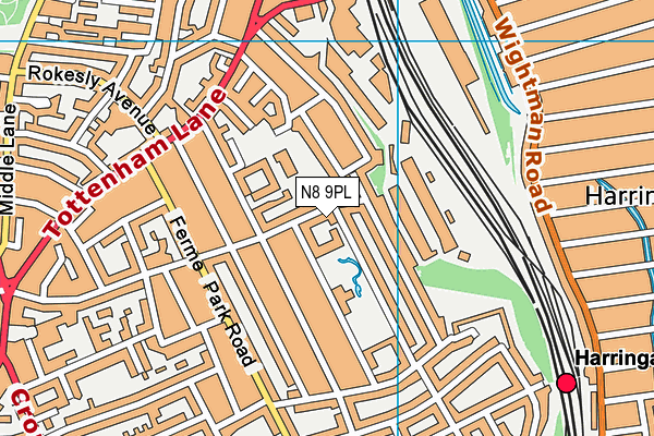 N8 9PL map - OS VectorMap District (Ordnance Survey)