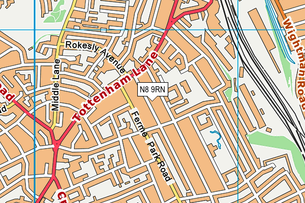 N8 9RN map - OS VectorMap District (Ordnance Survey)