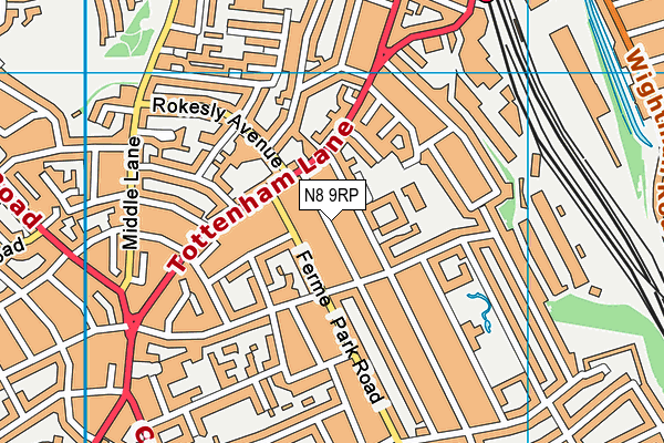 N8 9RP map - OS VectorMap District (Ordnance Survey)