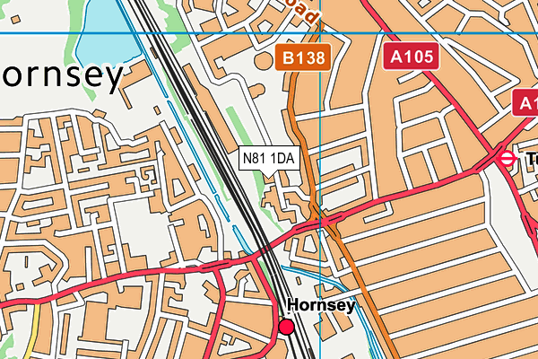 N81 1DA map - OS VectorMap District (Ordnance Survey)