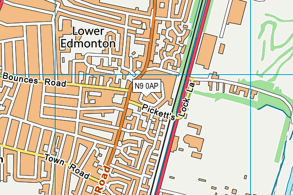 N9 0AP map - OS VectorMap District (Ordnance Survey)