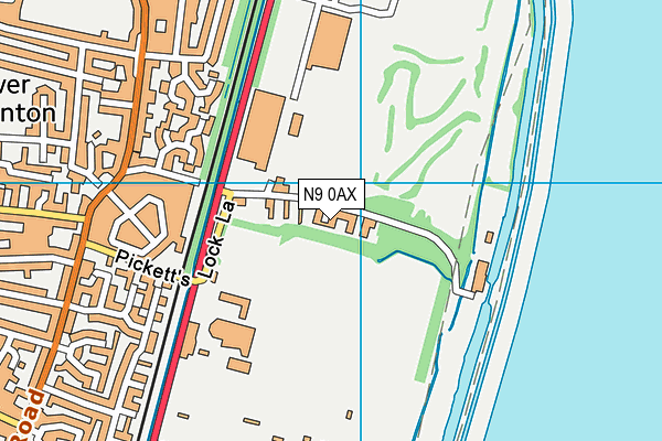 N9 0AX map - OS VectorMap District (Ordnance Survey)