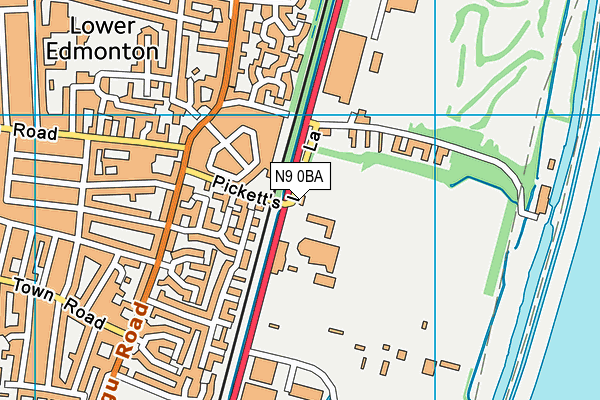 N9 0BA map - OS VectorMap District (Ordnance Survey)