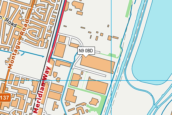 N9 0BD map - OS VectorMap District (Ordnance Survey)
