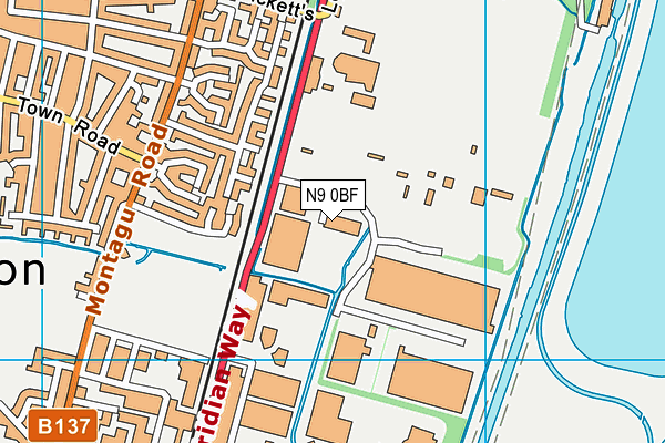 N9 0BF map - OS VectorMap District (Ordnance Survey)