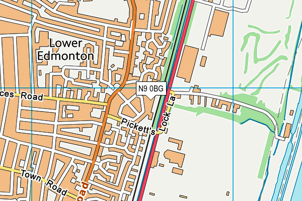 N9 0BG map - OS VectorMap District (Ordnance Survey)