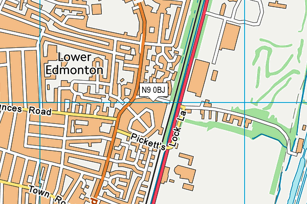 N9 0BJ map - OS VectorMap District (Ordnance Survey)