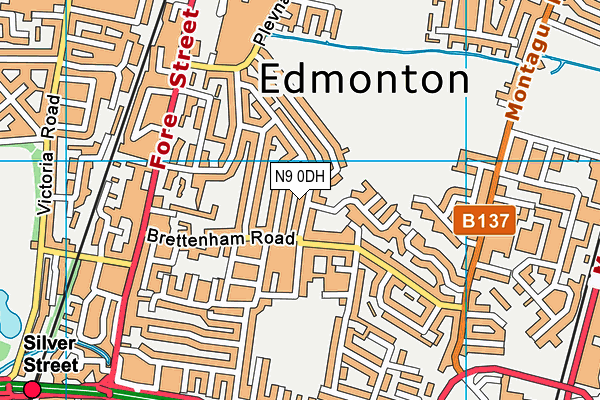 N9 0DH map - OS VectorMap District (Ordnance Survey)