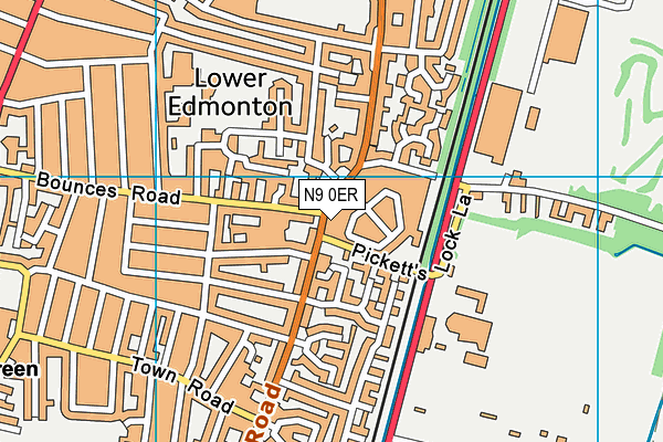 N9 0ER map - OS VectorMap District (Ordnance Survey)