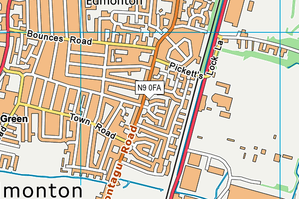 N9 0FA map - OS VectorMap District (Ordnance Survey)