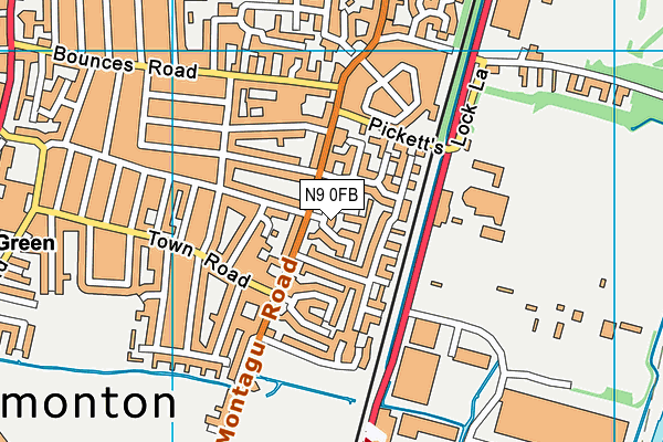 N9 0FB map - OS VectorMap District (Ordnance Survey)