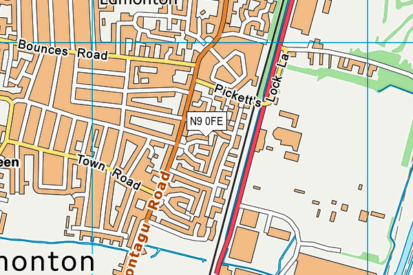 N9 0FE map - OS VectorMap District (Ordnance Survey)