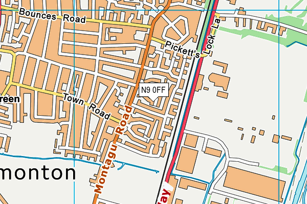 N9 0FF map - OS VectorMap District (Ordnance Survey)