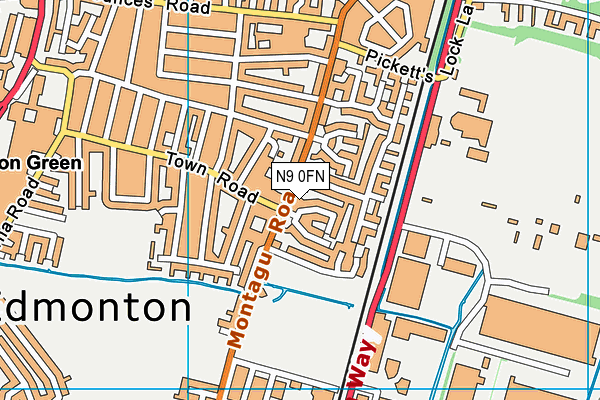 N9 0FN map - OS VectorMap District (Ordnance Survey)