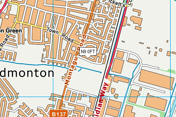 N9 0FT map - OS VectorMap District (Ordnance Survey)