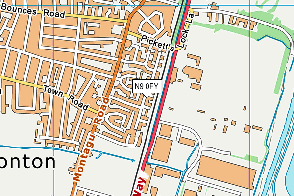 N9 0FY map - OS VectorMap District (Ordnance Survey)