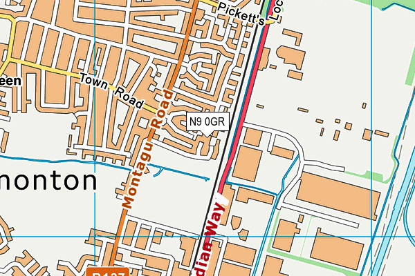 N9 0GR map - OS VectorMap District (Ordnance Survey)