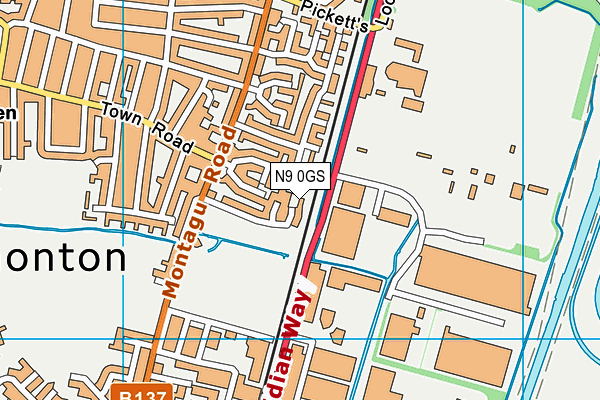 N9 0GS map - OS VectorMap District (Ordnance Survey)