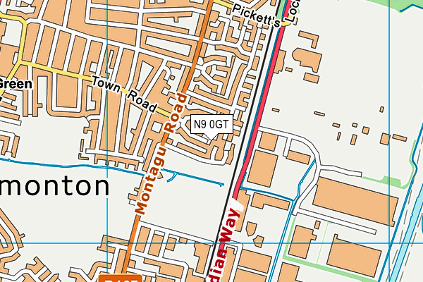 N9 0GT map - OS VectorMap District (Ordnance Survey)