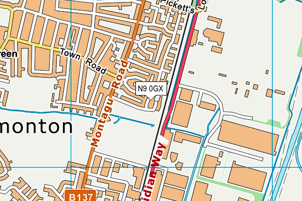 N9 0GX map - OS VectorMap District (Ordnance Survey)